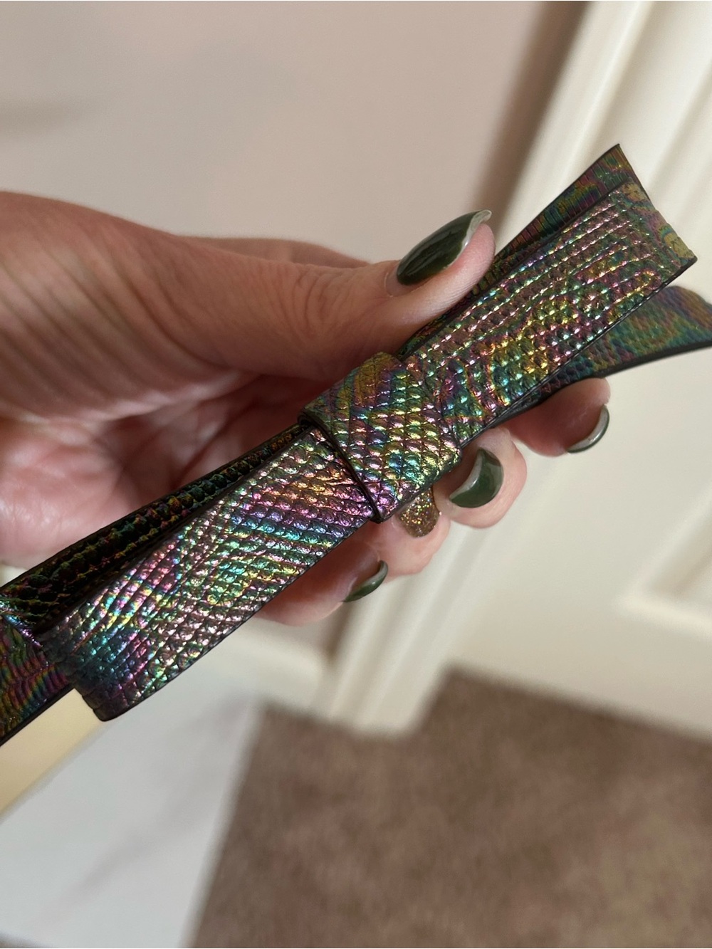 Kate Spade Oil Slick Skinny Bow Belt